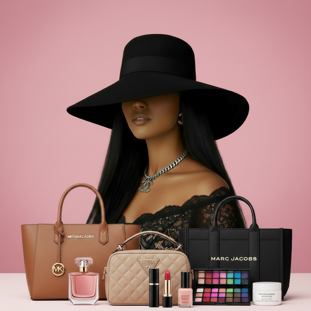 Femme avec sacs Michael Kors Guess Marc Jacobs